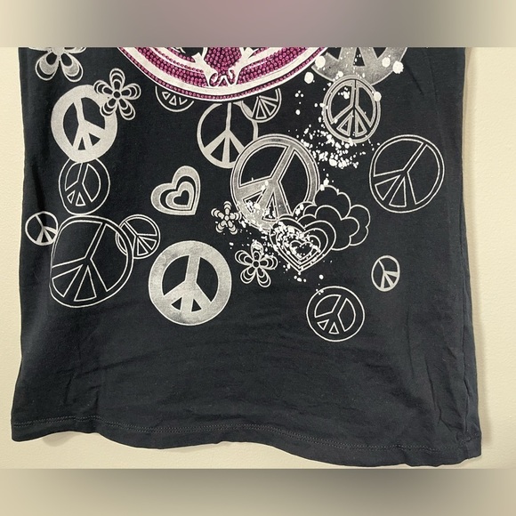 Cato Girl's Short Sleeve Peace Sign Top - Picture 3 of 8